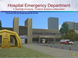 Team Training in
Virtual Worlds© 2008, IIL: Dev Overview Presentation
Hospital Emergency Department
A Stanford University - Forterra Systems collaboration
 