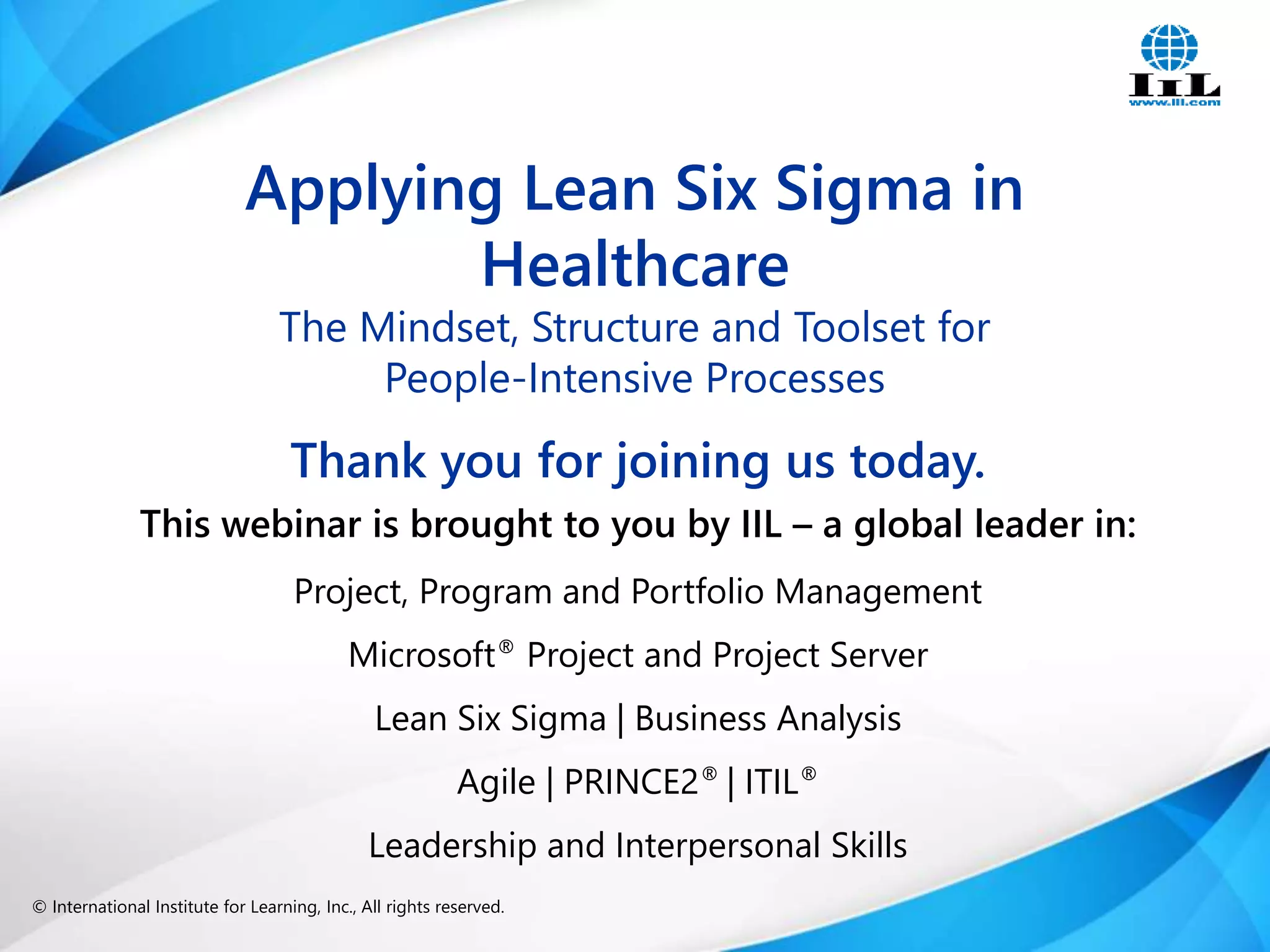 Applying Lean Six Sigma in Healthcare | PPTX