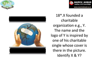 18*.X founded a charitable organization e.g., Y. The name and the logo of Y is inspired by one of his charitable single whose cover is there in the picture. Identify X & Y? 