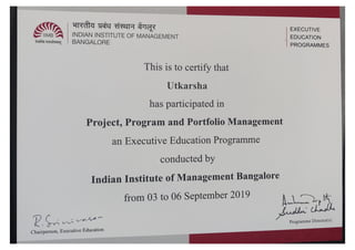 Project, Program and Portfolio Management IIM Bangalore