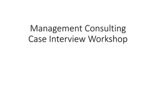 Management consulting case interview | PDF