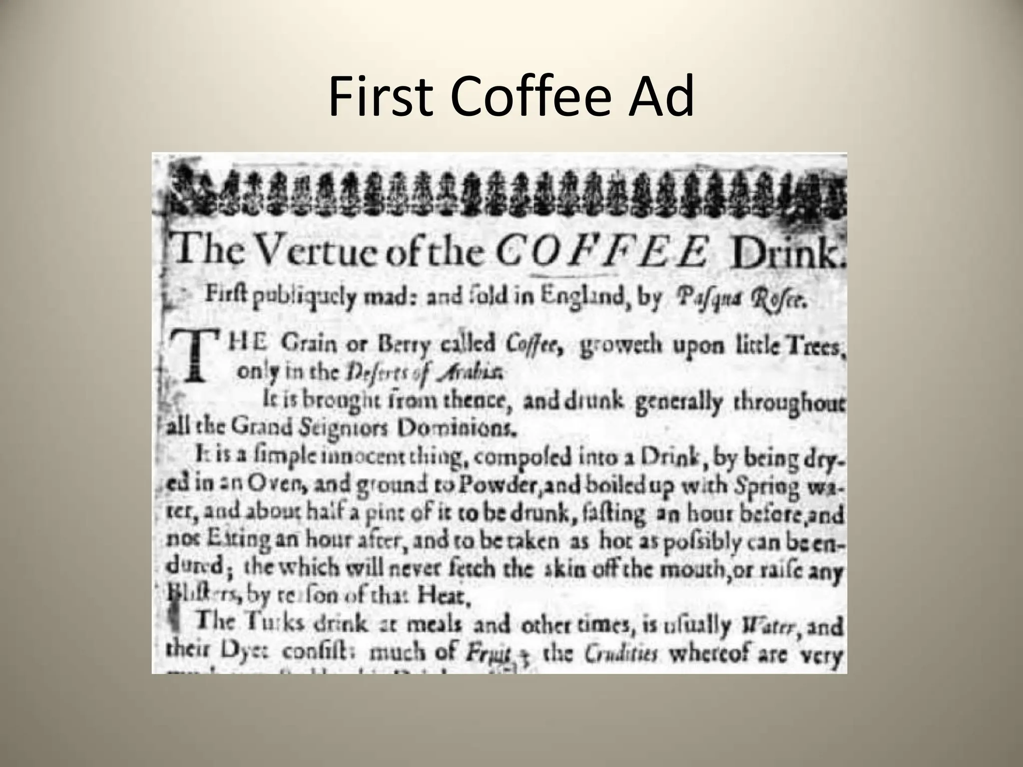 First Coffee Ad
 