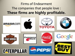 Firms of Endearment
The companies that people love :
These firms are highly profitable.
 
