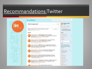 Recommandations:  Twitter 
