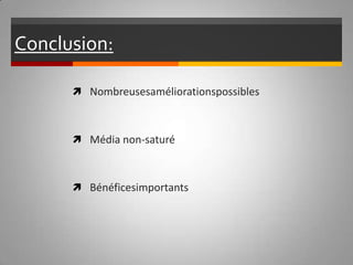 Autres améliorations possibles Logiciels open-source Organisation d’évènements Une chaîne Youtube 