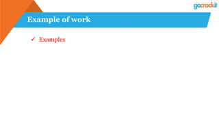 Example of work
✓ Examples
 