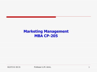 Marketing Management MBA CP-205 