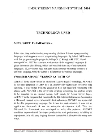 Iimsr student management system | PDF