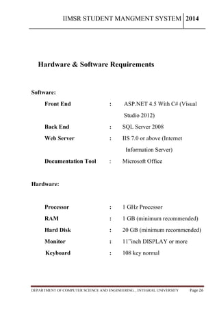Iimsr student management system | PDF