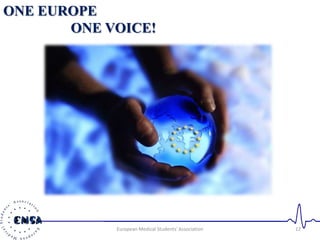 12European Medical Students' Association
ONE EUROPE
ONE VOICE!
 