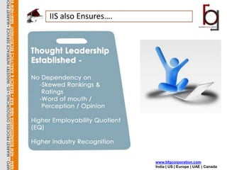 IIS also Ensures….




                     www.bfgcorporation.com
                     India | US | Europe | UAE | Canada
 