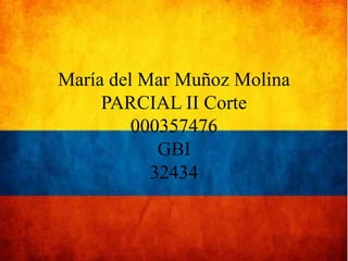 María del Mar Muñoz Molina
PARCIAL II Corte
000357476
GBI
32434

 