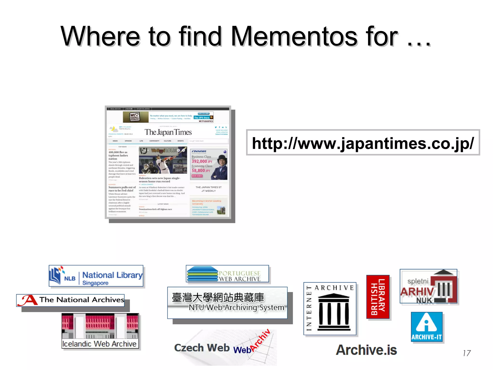 Where to find Mementos for …Where to find Mementos for …
17
http://www.japantimes.co.jp/