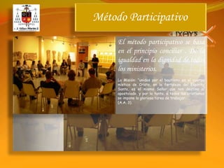 OBJETIVO ESPECÍFICO3. EL DINAMISMO MISIONEROReavivar la conciencia del espíritu misionero a partir de un encuentro personal y comunitario con Cristo que nos transforme en auténticos discípulos suyos, y nos envíe a los pobres y alejados promoviéndolos en su dignidad de hijos de Dios, para dinamizar nuestra acción evangelizadora.