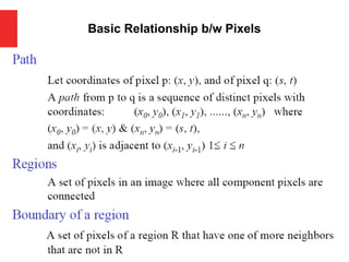 8
Basic Relationship b/w Pixels
 