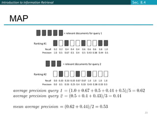 Introduction to Information Retrieval   Sec. 8.4




     MAP




                                               23
 