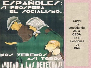 Cartel  de propadanda  de la  CEDA  en la elecciones  de 1933 