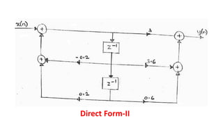 IIR filter realization using direct form I & II | PDF