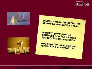 Nuestra especialización en diversos sectores y áreas + Nuestro permanente contacto con las últimas tendencias del mercado   Nos permiten ofrecerle una formación a la vanguardia 