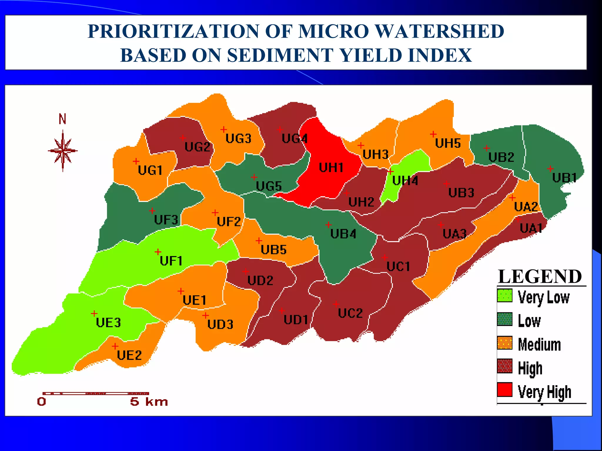 PRIORITIZATION OF MICRO WATERSHED
   BASED ON SEDIMENT YIELD INDEX




                                LEGEND
 