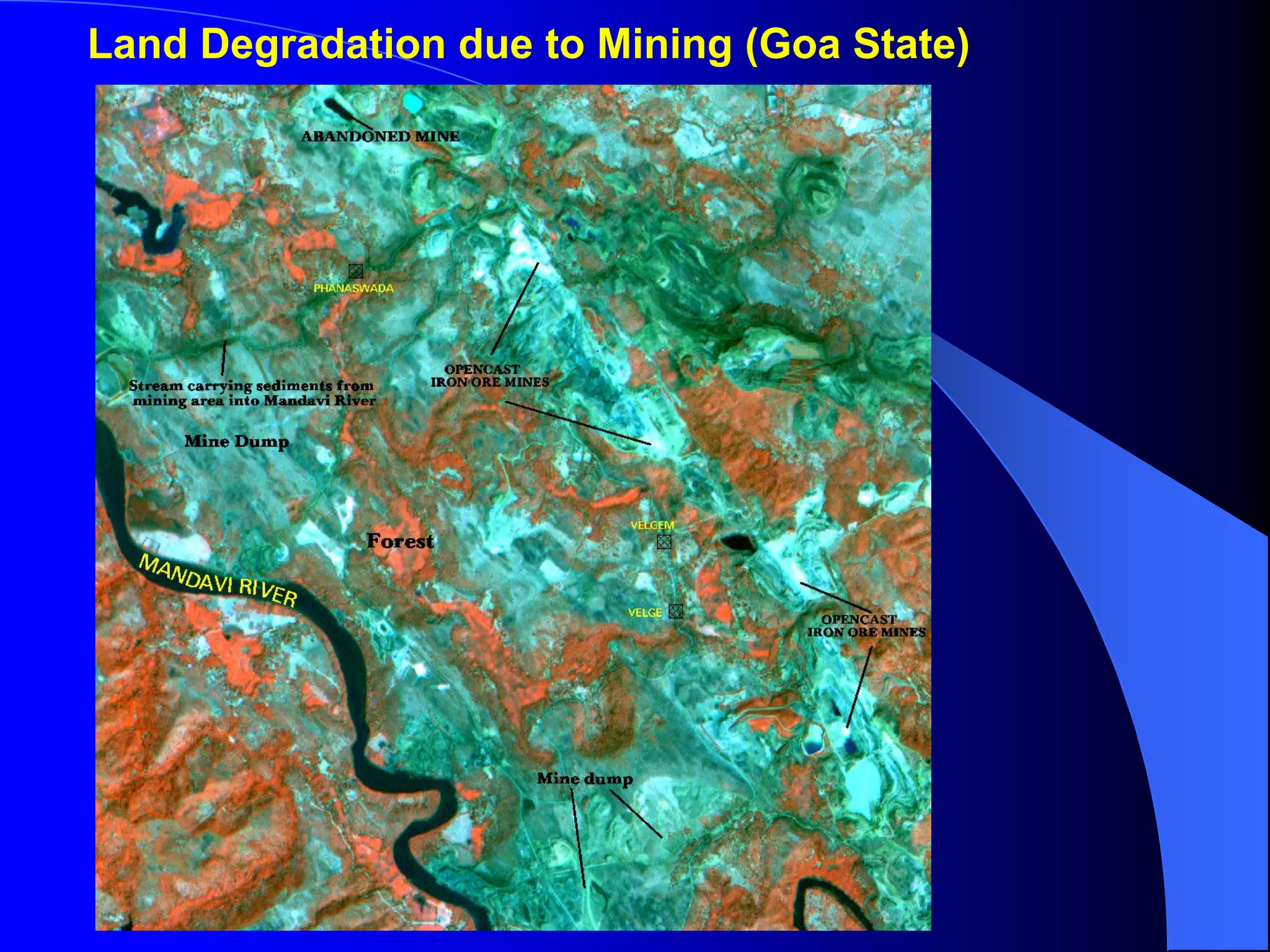 Land Degradation due to Mining (Goa State)
 