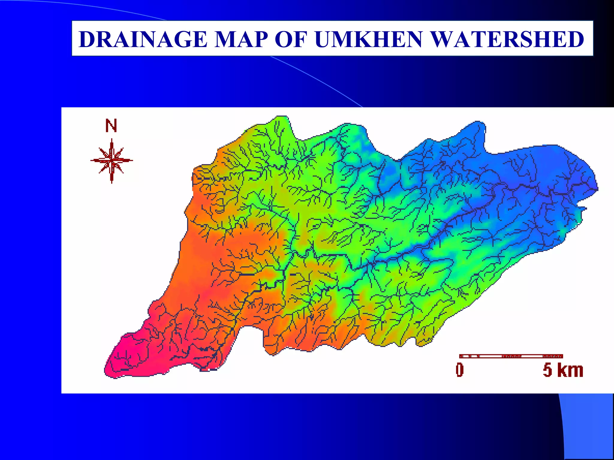 DRAINAGE MAP OF UMKHEN WATERSHED
 
