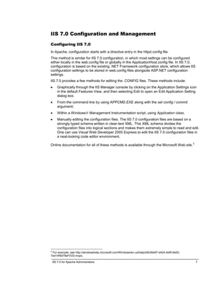 IIS 7.0 for Apache Administrators