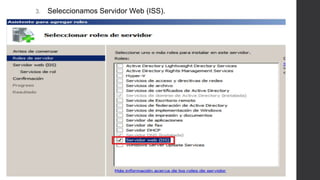 5. Nos mostrará un resumen de la configuración que hemos
realizado y confirmamos la instalación.
 