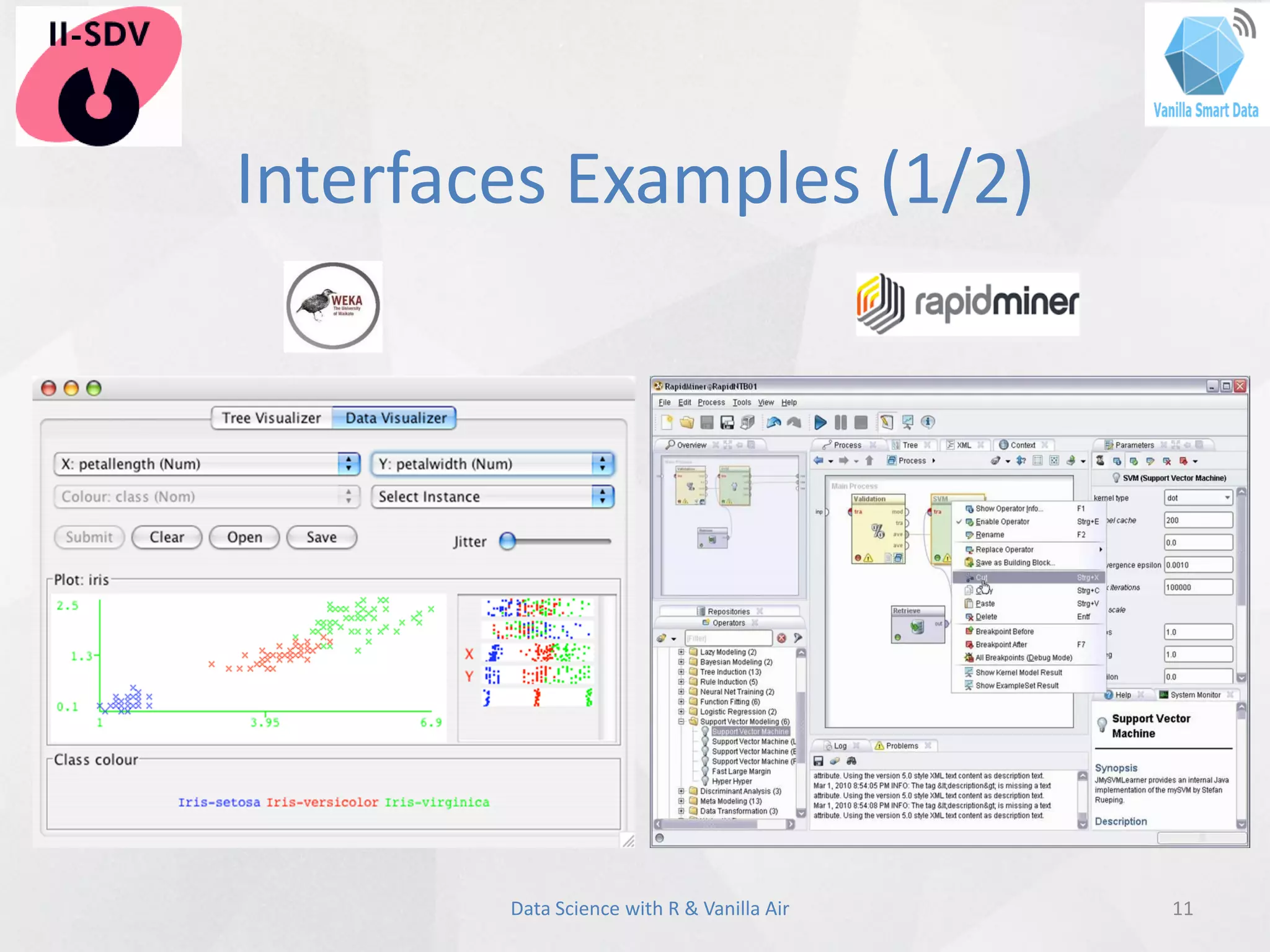 Interfaces Examples (1/2)
11Data Science with R & Vanilla Air
 