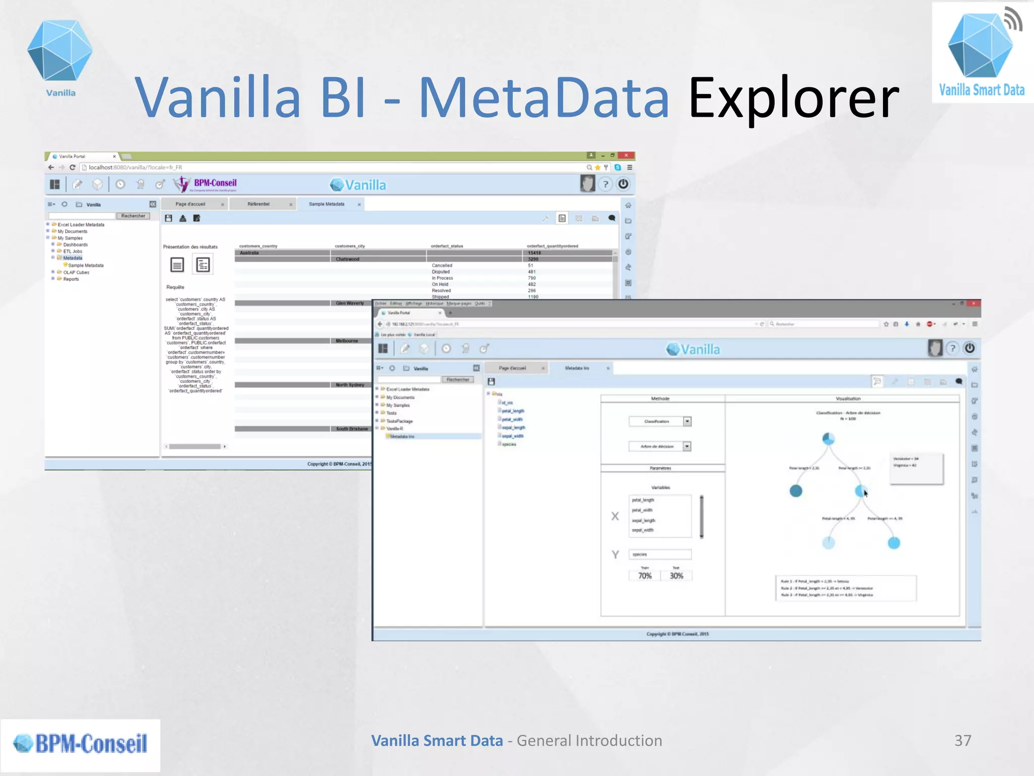 Vanilla BI - MetaData Explorer
37Vanilla Smart Data - General Introduction
 