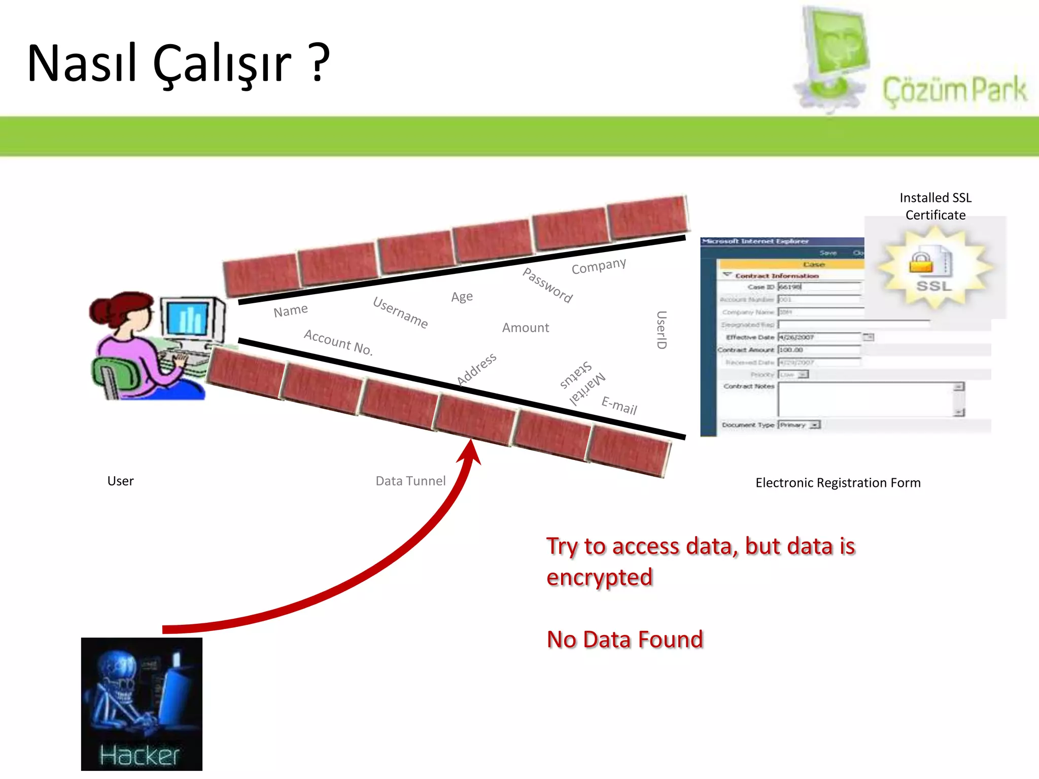 Nasıl Çalışır ?Installed SSL CertificateCompanyAgePasswordNameUsernameAmountUserIDAccount No.AddressMarital StatusE-mailTry to access data, but data is encryptedNo Data FoundData TunnelUserElectronic Registration Form