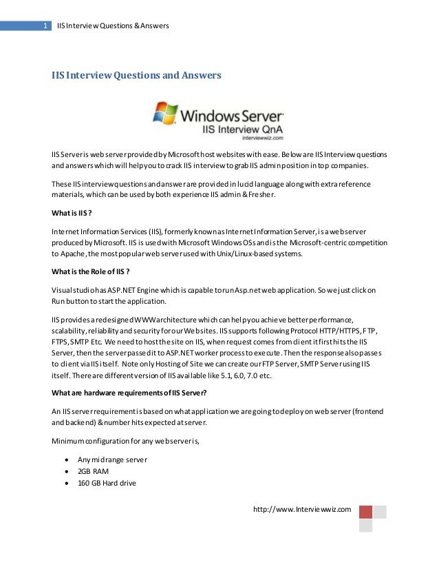 interview questions for servers