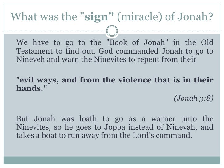 What was the sign of Jonah?