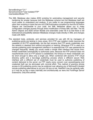 IIS Security And Programming Countermeasures