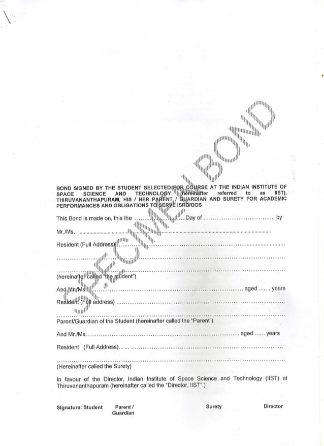 IIST B Tech student bond specimen copy Aerospace avionics Physical sc…