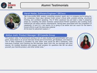 Alumni Testimonials


“Be it any profile (SDE, analyst, consulting, product, quant, etc.) or company you're sitting for,
t...