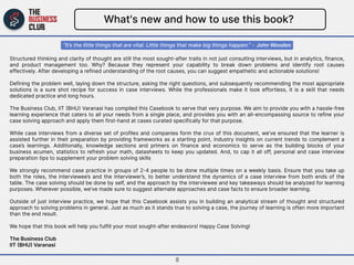 What's new and how to use this book?



Structured thinking and clarity of thought are still the most sought-after traits ...