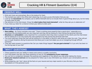 Cracking HR & Fitment Questions (2/4)
OBSERVE WELL
Hints and clues are everywhere. Be on the lookout for them.
The moment ...