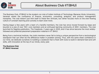 About Business Club IIT(BHU)
The Business Club, IIT(BHU) is the student-run club of Indian Institute of Technology (Banara...