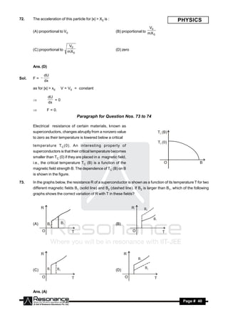 IIT JEE 2010 Solution Paper 1 English | PDF