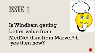Is Windham getting
better value from
MedNet than from Marvel? If
yes then how?
 