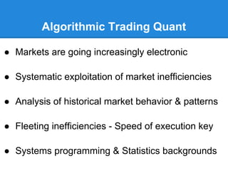 Quant Financial System Careers in Quant Finance - IIT Delhi | PDF