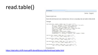read.table()
https://stat.ethz.ch/R-manual/R-devel/library/utils/html/read.table.html
 