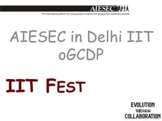 AIESEC in Delhi IIT
oGCDP

IIT FEST

 