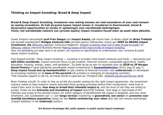 Brede & Diepe Impact in Impact Investing NED