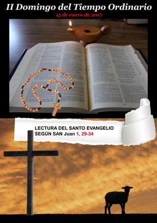 LECTURA DEL SANTO EVANGELIO
SEGÚN SAN Juan 1, 29-34
II Domingo del Tiempo Ordinario
15 de enero de 2017
 