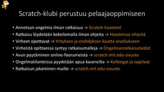 Scratch-klubin osoite
teromakotero.fi/scratch-klubi
Scrath-klubi iPadillä (Pyonkee-sovellus):
https://sites.google.com/sit...