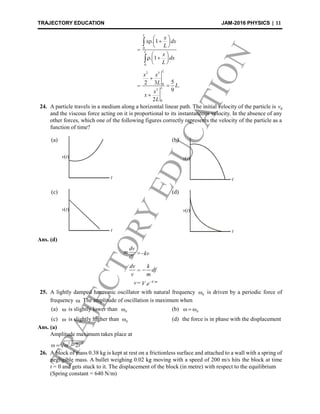 Iit jam 2016 physics solutions BY Trajectoryeducation | PDF