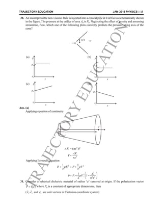 Iit jam 2016 physics solutions BY Trajectoryeducation | PDF