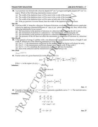 Iit jam 2016 physics solutions BY Trajectoryeducation | PDF